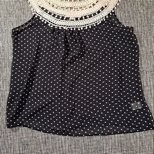 Black Polka Dot Women's Top